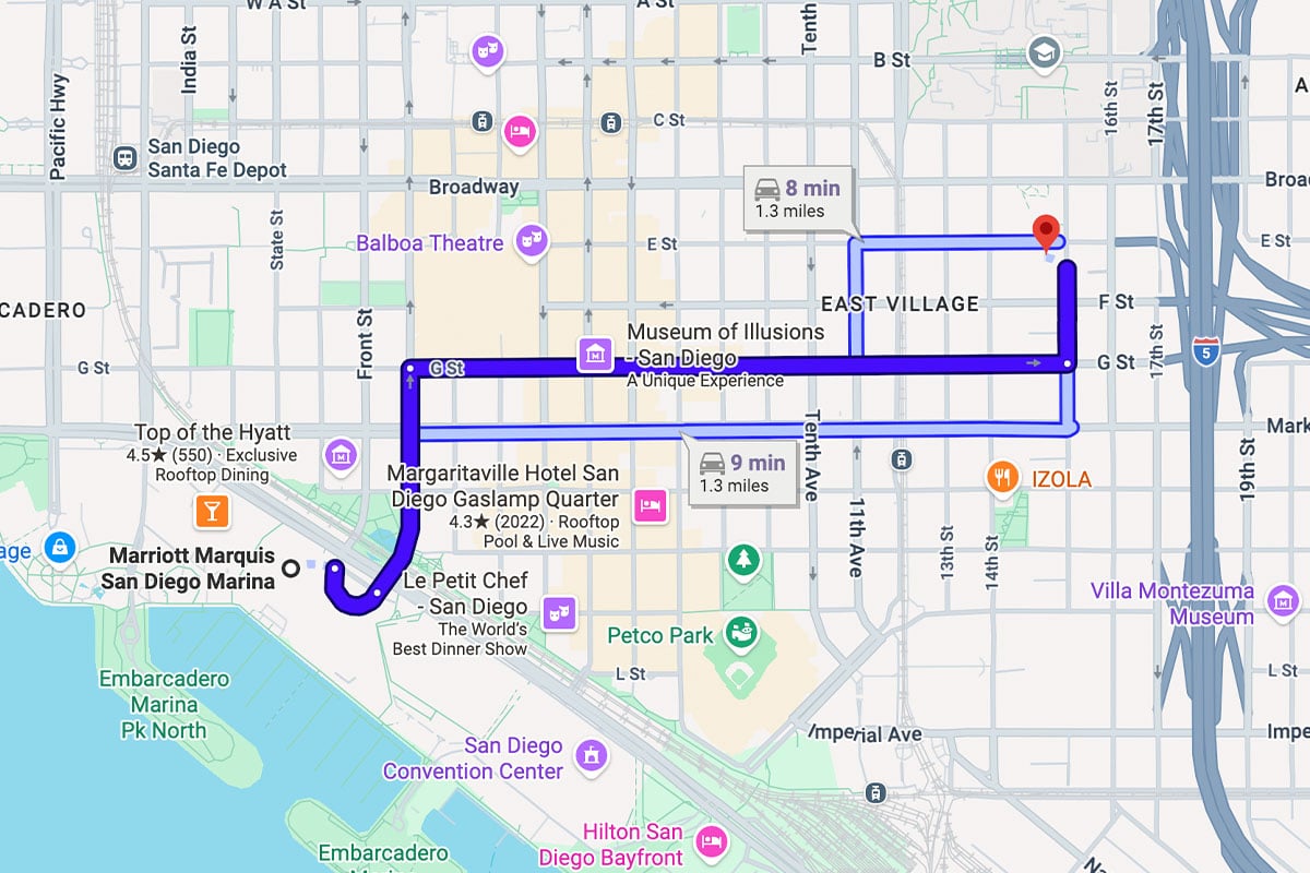 Directs from ChannelCon 2026 to Punch Bowl Social After Party map illustration